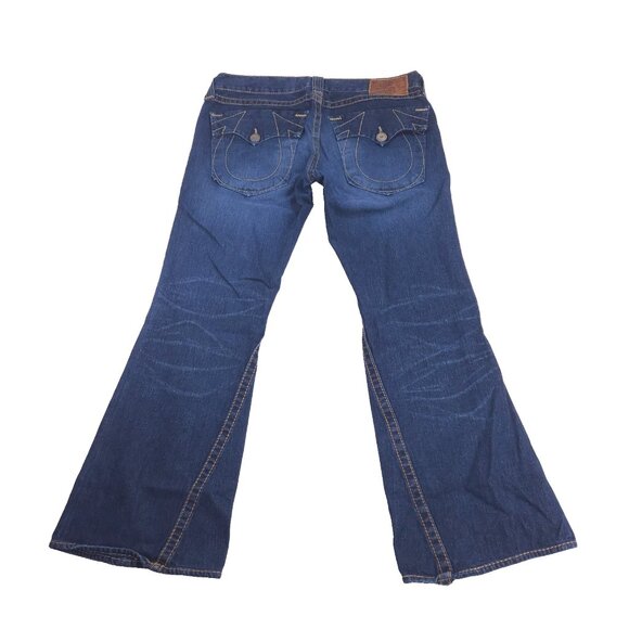 True Religion Jeans 36 Joey Big T Low Rise Rave Twisted Baggy Stitch Jnco Y2K - Picture 2 of 10